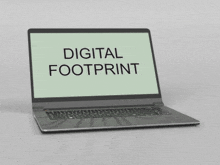 a laptop with a screen that says digital footprint on it