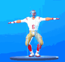 a football player with the number 6 on his jersey is dancing