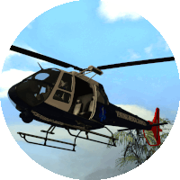 a venturas medical services helicopter is flying in the air