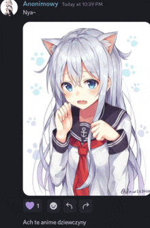 a picture of a girl with cat ears is displayed on a facebook page