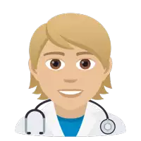 a female doctor with a stethoscope around her neck is smiling