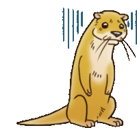 a cartoon of an otter with a sad look on his face