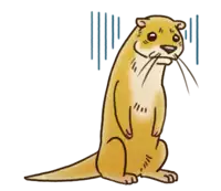 a cartoon of an otter with a sad look on his face