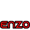 a red and black logo for enzo is on a white background .