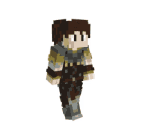 a minecraft character with brown hair and a sword