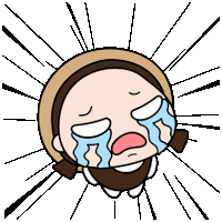 a cartoon character with a beard is crying with tears coming out of his eyes .