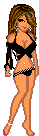 a pixel art illustration of a woman in a bikini .