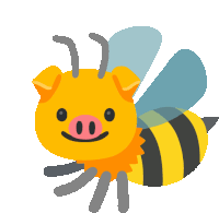 a cartoon illustration of a bee with a pig head