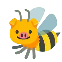 a cartoon illustration of a bee with a pig head