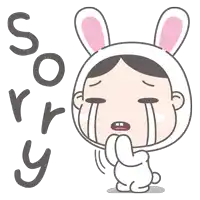 a cartoon of a girl in a bunny costume crying