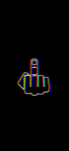 a colorful middle finger on a black background .