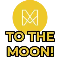 a logo that says to the moon with a m on it