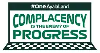 a green and white sign that says complacency is the enemy of progress