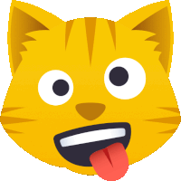 a cartoon cat sticking its tongue out and making a face