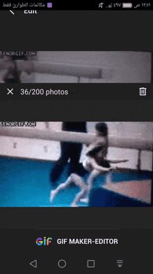 a screenshot of a gif maker-editor app on a cell phone