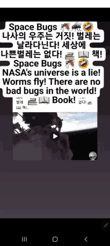 a screenshot of a video titled space bugs nasa 's universe is a lie