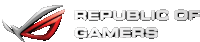 republic of gamers logo on a white background with a red g