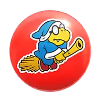 a red ball with a cartoon character on it