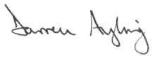 a close up of a person 's signature on a piece of paper .