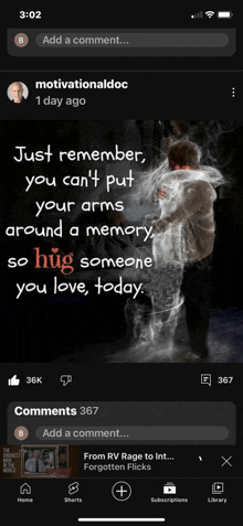 a screenshot of a facebook page that says " just remember you can 't put your arms around a memory "