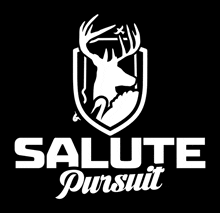 the salute pursuit logo has a deer in a shield