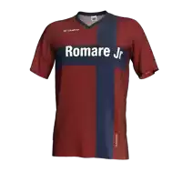 a red and blue jersey with romare jr on the front