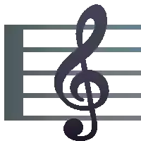 a treble clef is on a music note