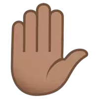 an icon of a hand that says stop on it