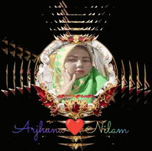 a picture of a woman with the name aryhana nilam