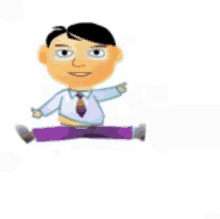 a cartoon man is sitting on the floor with his legs crossed