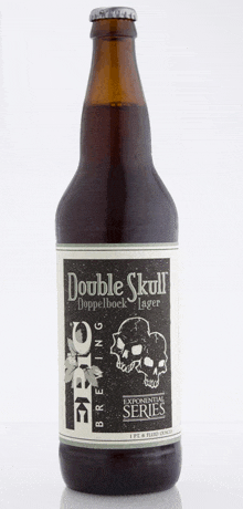 a bottle of epic brewing double skull lager