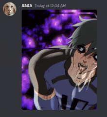 a screenshot of sasa 's discord chat with a picture of a girl with her tongue out