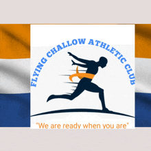 a logo for flying shallow athletic club with a runner