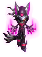 a sonic the hedgehog character with a purple glowing aura around him