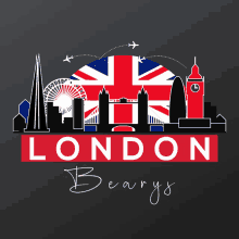 a logo for london bears with a british flag in the background