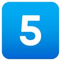 a blue square with the number 5 in white