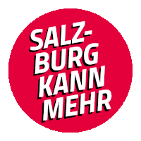 a red circle with the words salz-burg kann mehr in white letters