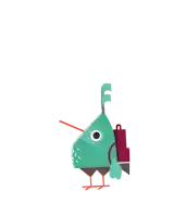 a bird with a backpack on its back