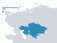 a map shows the united states of kazakhstan