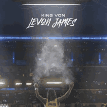 king von levon james album cover with a basketball player