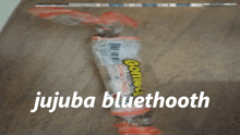 jujuba bluethooth is written on the bottom of a picture of a candy