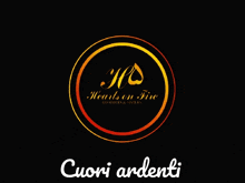 a logo for hearts on fire with cuori ardenti in white