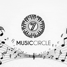 a logo for the music circle with music notes surrounding it