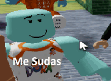 a cartoon character with a shirt that says me sudas