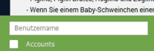 a green background with a white box that says benutzername on it