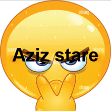 a cartoon smiley face with the word aziz stare on it