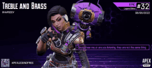 a poster for apex legends mobile shows a woman with purple hair