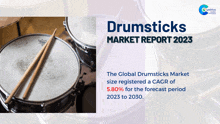 a drumstick is on a drum with the words drumsticks market report 2023 at the top