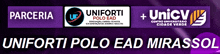 a banner for uniforti polo ead mirasol with a purple background