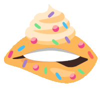 a cartoon drawing of a cookie with frosting and sprinkles on it